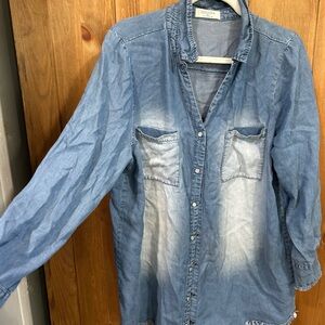 Izod Men's Casual Blue Button Down Shirt